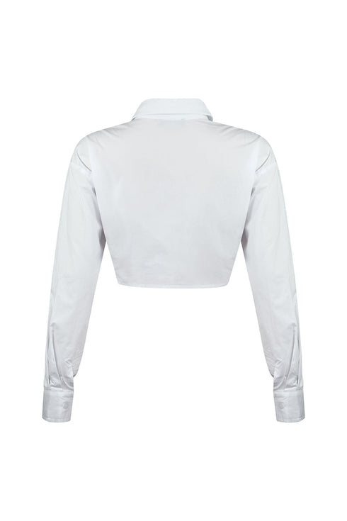 Alessa Poplin Cropped Shirt Blouse